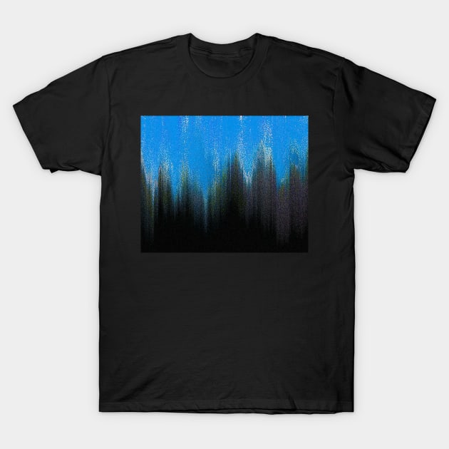 Blue Skies Glitch #1 - Contemporary Exclusive Modern Design T-Shirt by DankFutura